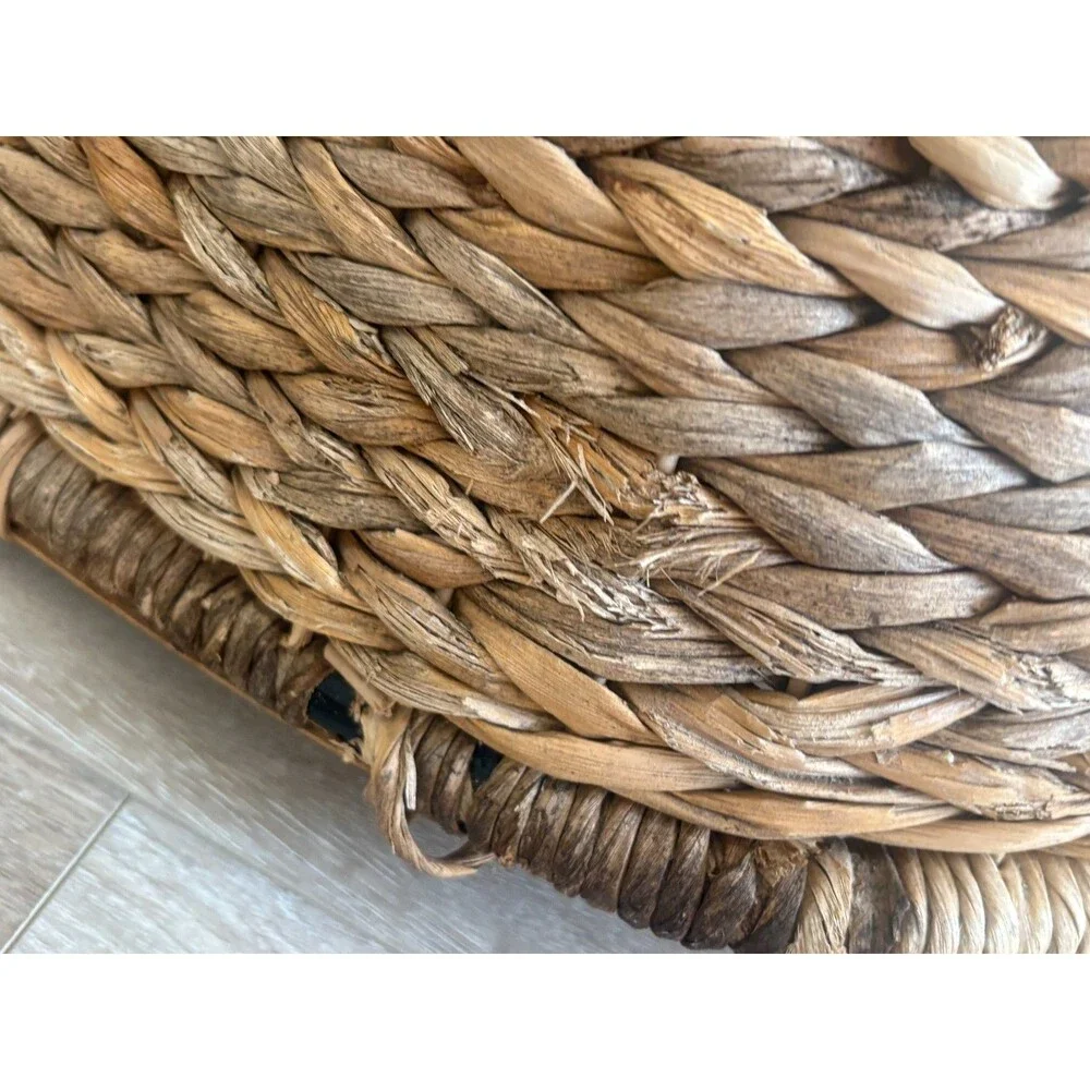 Vintage IKEA Gullholmen Rocking Chair Woven Banana Leaf Rattan Boho Lounge